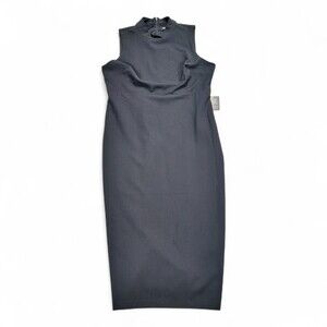 Express Black Mock Neck Sleeveless Sheath Dress Size L